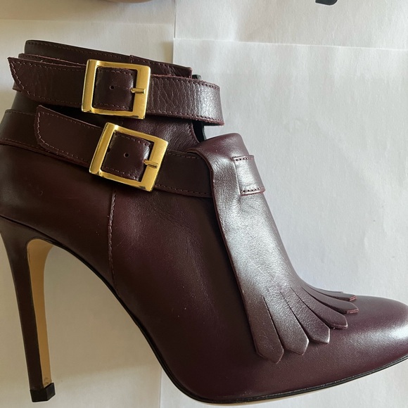 Burgandy leather booties nwot - Picture 2 of 13